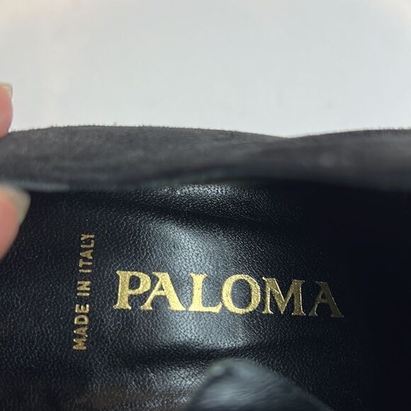 Paloma Black Suede Heel Booties Size 8 - Picture 13 of 13